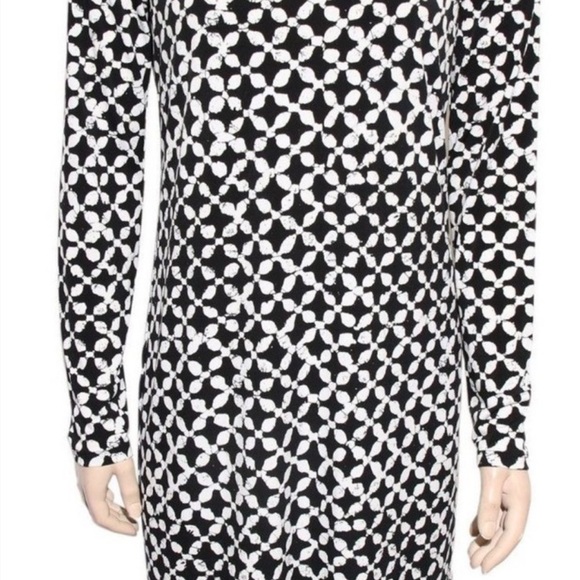 Michael Kors Black and White Geometric Dress L - Picture 2 of 8